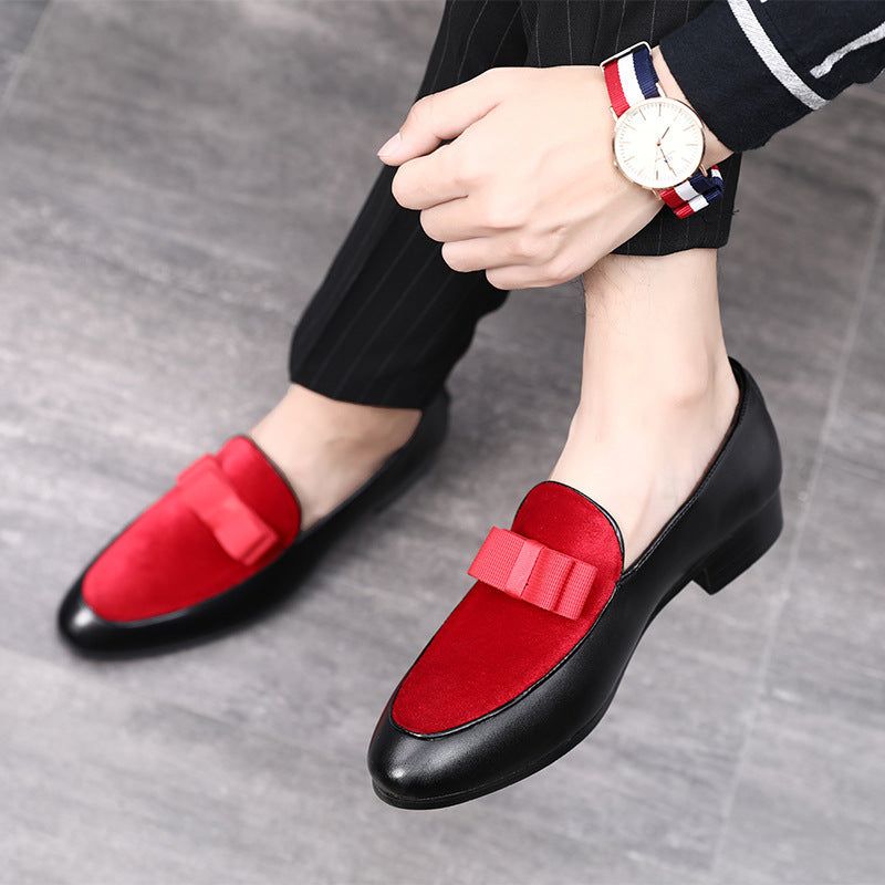 Men's Casual Leather Bow Leather Shoes Taobao Trendy