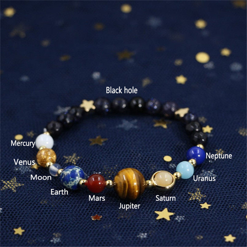 The Ruler Of The Universe And Galaxy 8 Planets Blue Sandstone Bracelet