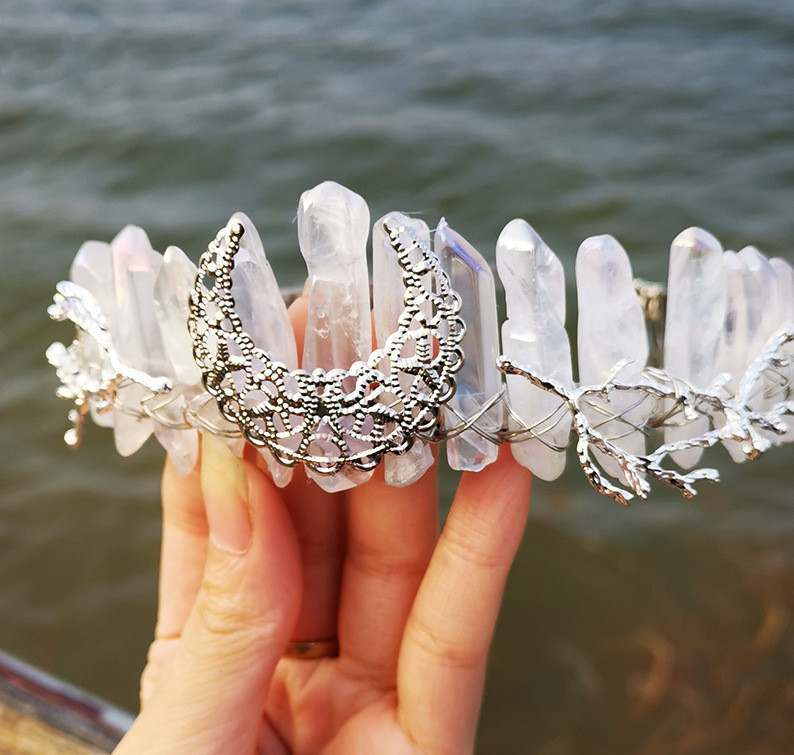 Natural Crystal Rainbow Crown Hair Band