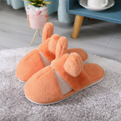 Household Thickened Rabbit Fur Indoor Home Confinement Slippers