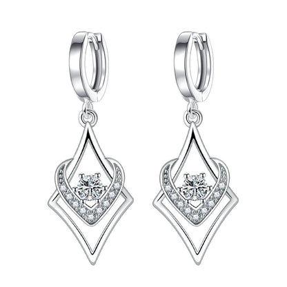 Inlaid Silver Female Drop-shaped Earrings Jewelry