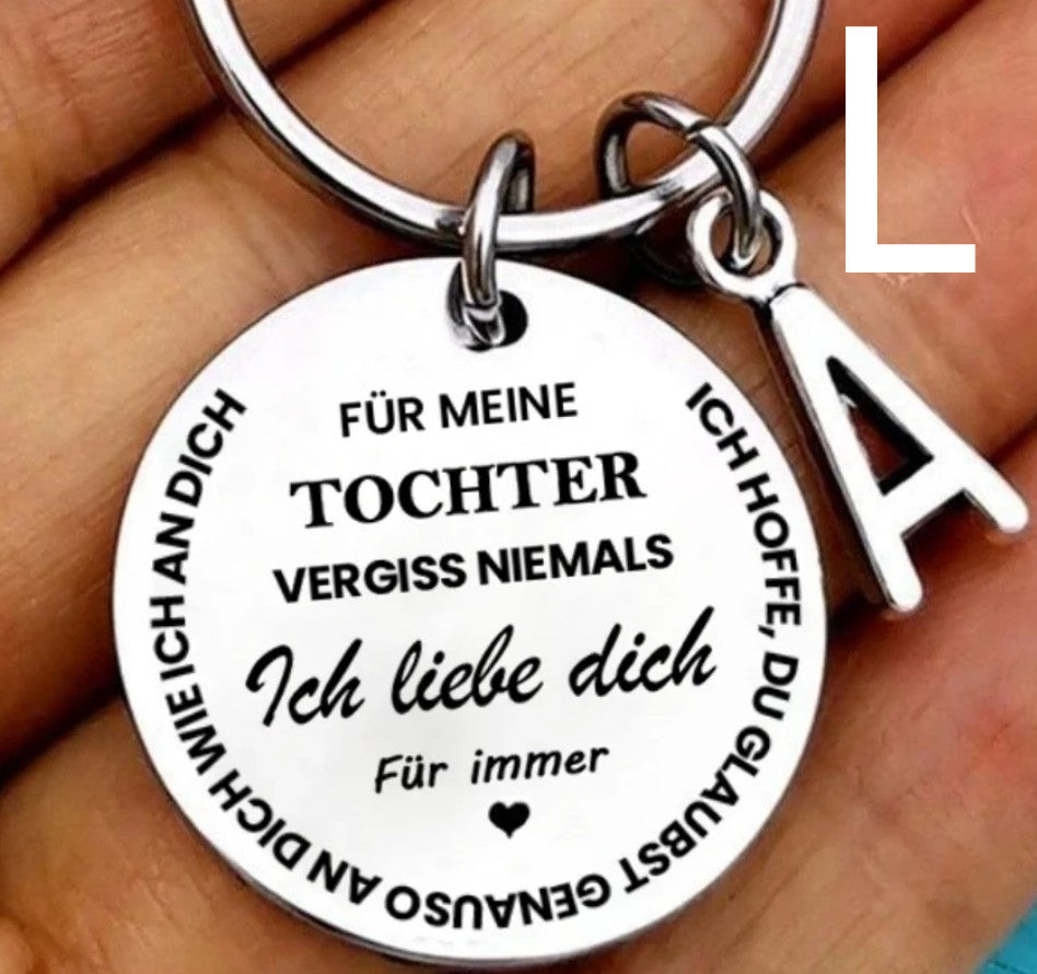 26 Letters Stainless Steel Keychain For My Son And Daughter In German