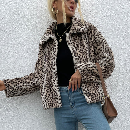 Artificial Leopard Print Faux Fur Thickening