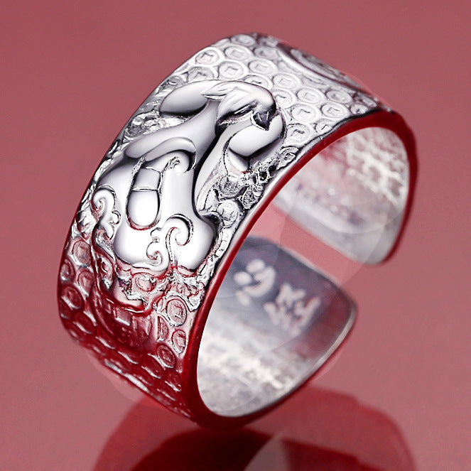 Pure Silver Brave Domineering Personality Sterling Silver Men's Ring