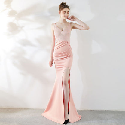 Evening Dress Sexy Fashion Ladies Long Fishtail Is Thin