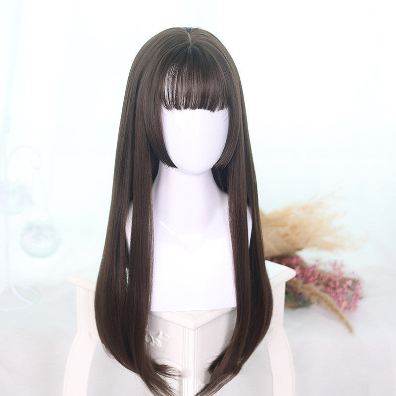 Women's Chemical Fiber Wig With Long Straight And Princess Cut Bangs