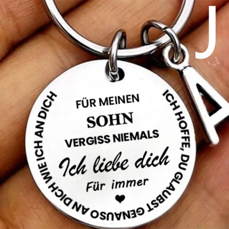 26 Letters Stainless Steel Keychain For My Son And Daughter In German