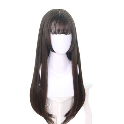 Women's Chemical Fiber Wig With Long Straight And Princess Cut Bangs