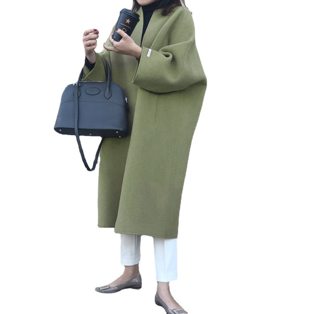 Women's Solid Color Straight Long Coat