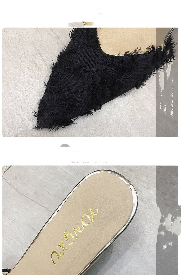 Stiletto Suede Korean Ladies Slippers Fashion