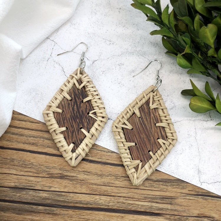 Vintage Forest Grass And Rattan Woven Handmade Earrings