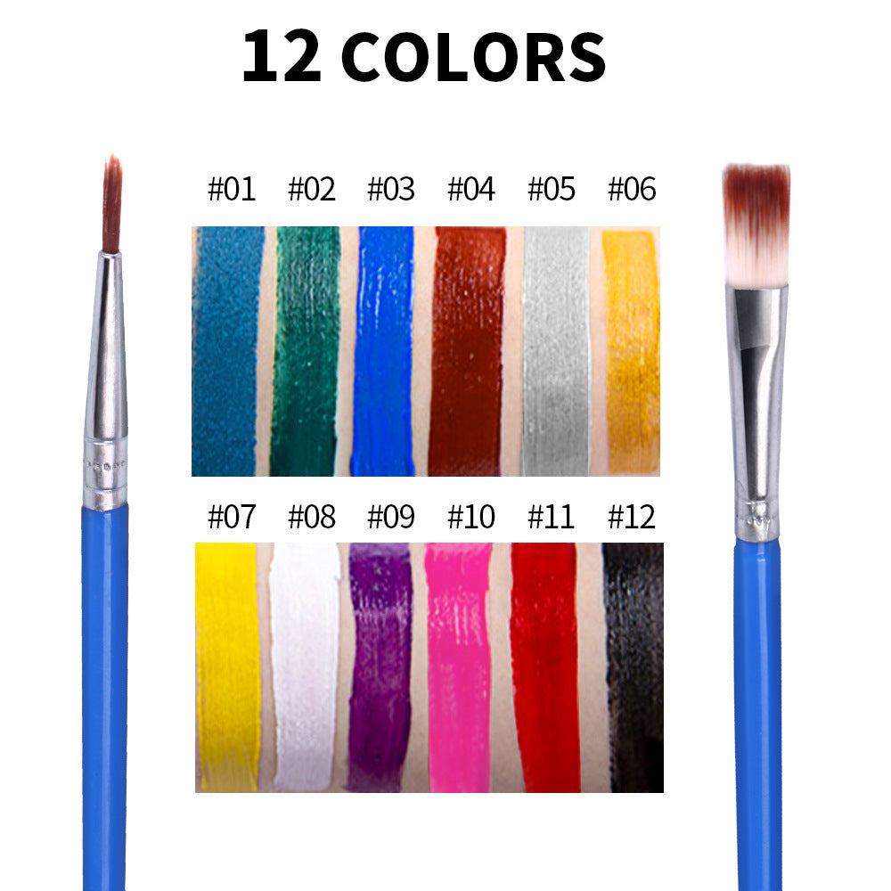 12 Color Face Color Water Soluble Body Painting Pigment Cosmetic Plate